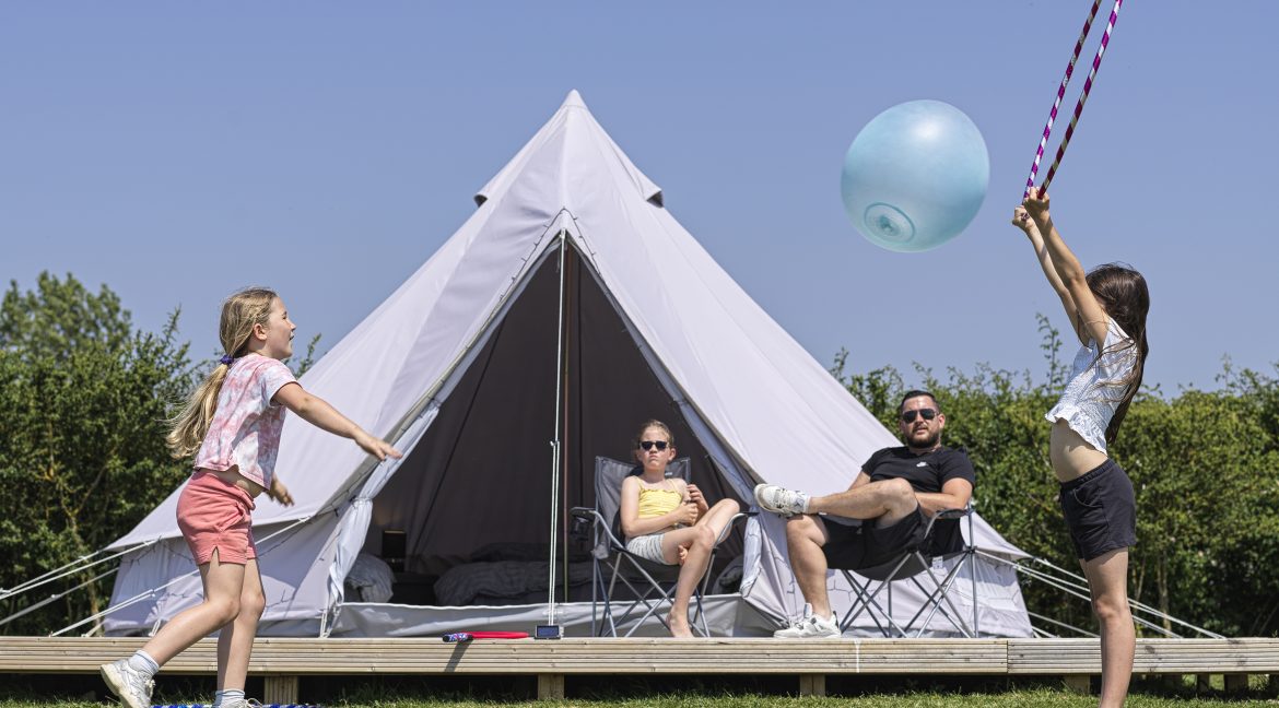 The Goldsmith family taking a break at Stonham Barns Park